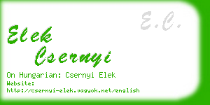 elek csernyi business card